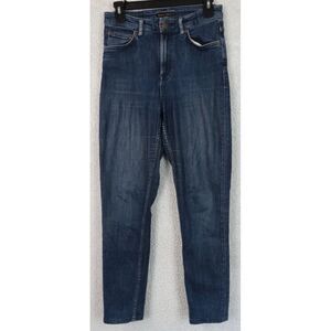 Womens NUDIE Blue Jeans Size 31 Denim Hightop Tilde Organic Cotton High Rise